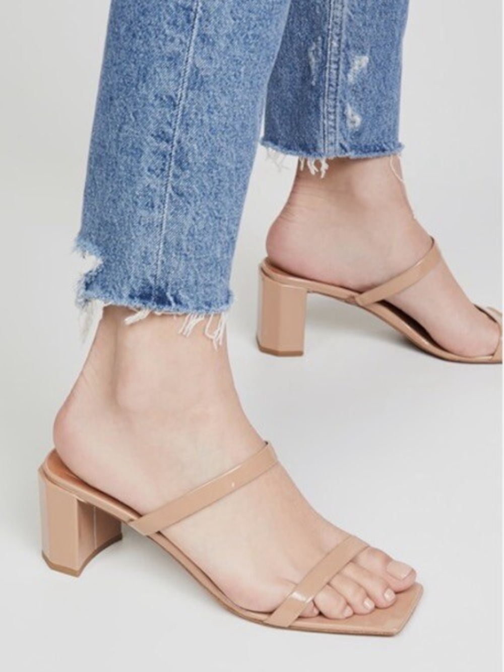 By Far Tanya minimalist sandals in nude size 39
